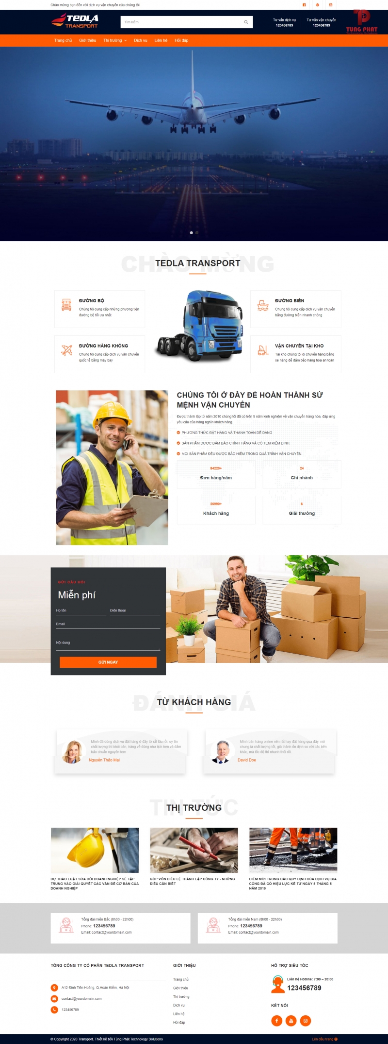 Thiết kế web vận chuyển logistic