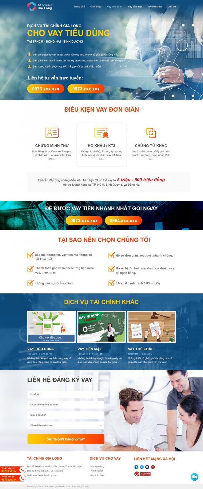 Thiết kế website tín dụng