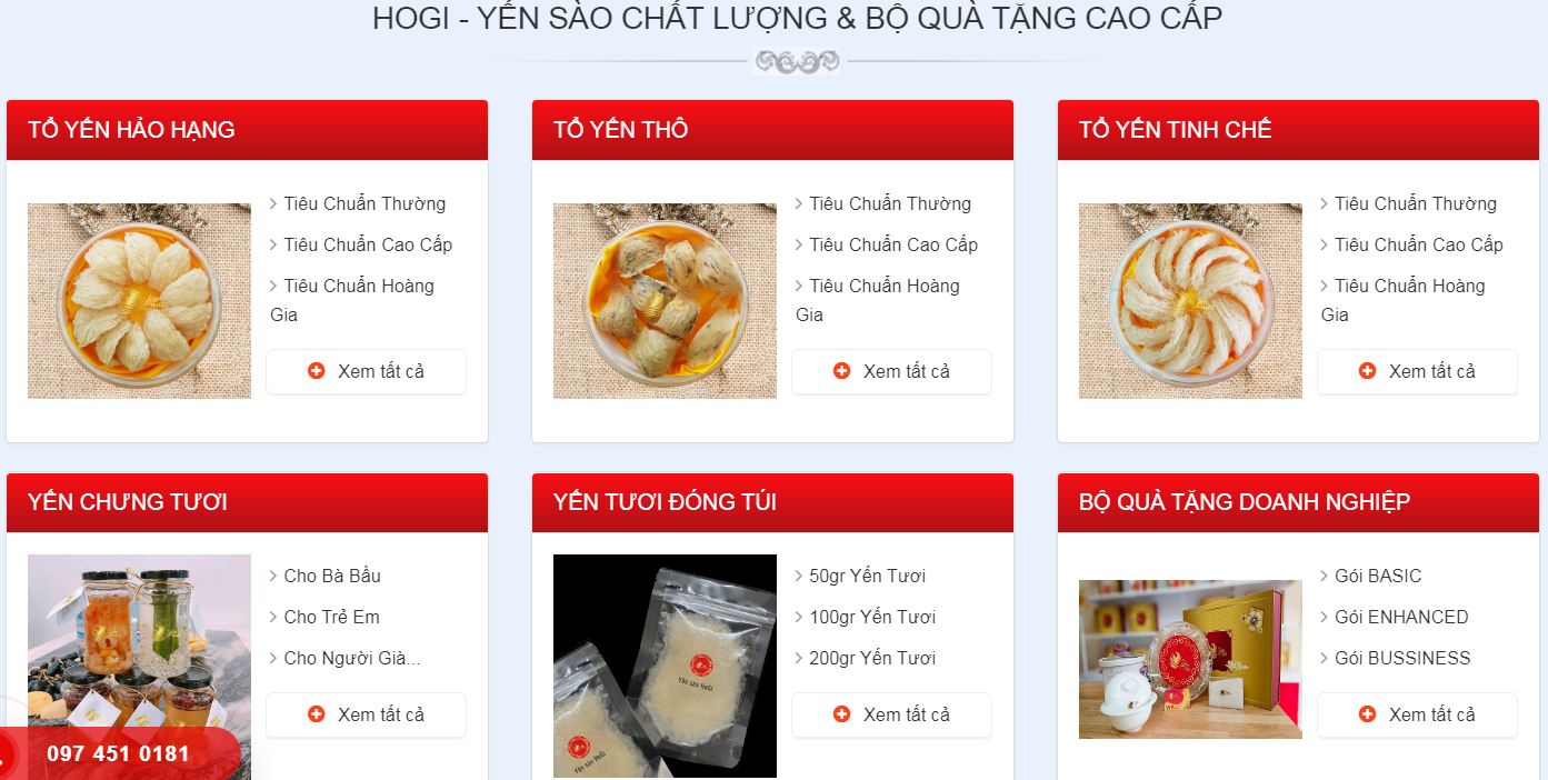 website bán yến sào