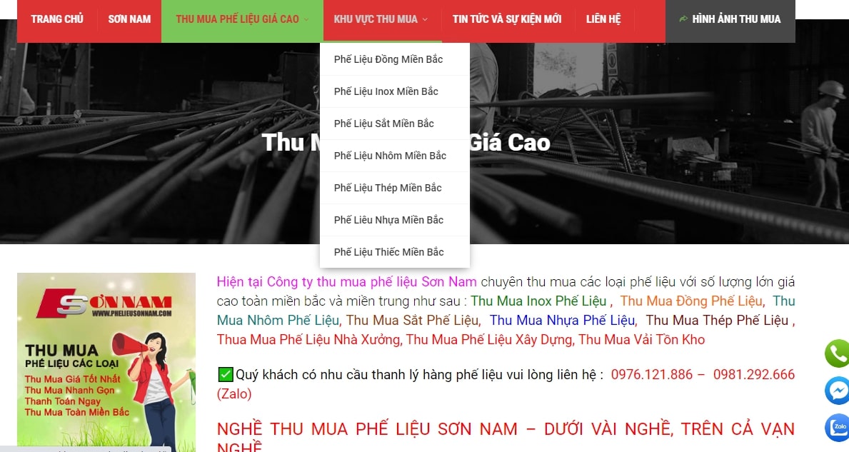 Thiết kế Website mua bán sắt vụn uy tín