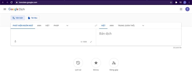 phần mềm dịch tiếng Anh Google Translate (Google Dịch)