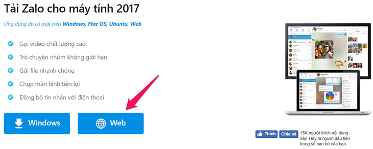 Sử dụng zalo máy tính ngay trên trình duyệt web