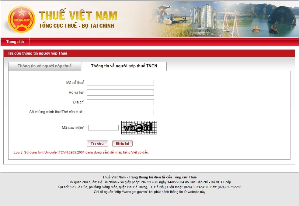 tra cứu mã số thuế thu nhập cá nhân 