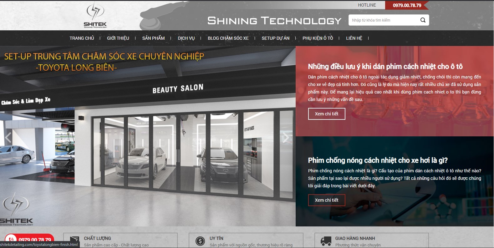 Thiết kế website chăm sóc xe 