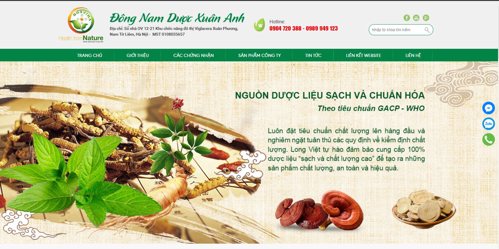 Thiết kế website thực phẩm tại phú yên