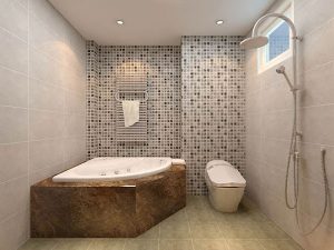 Mẫu trang trí nội thất nhà tắm theo xu hướng hiện đại cũng cực kỳ được yêu thích